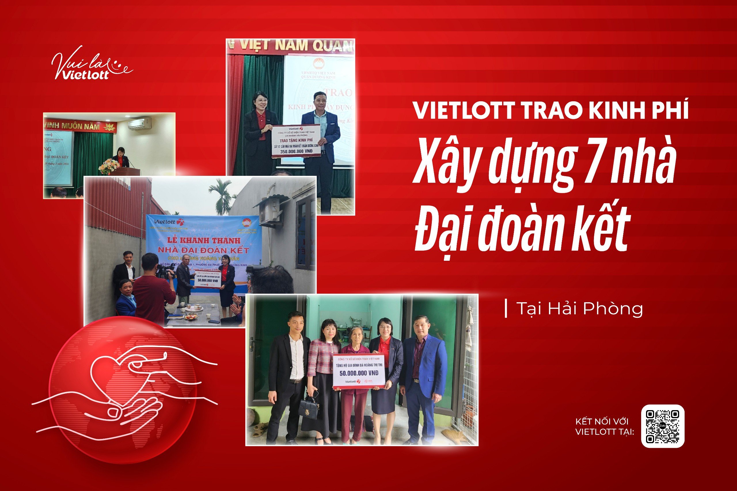 VIETLOTT HANDS OVER 7 SOLIDARITY HOUSES TO DIFFICULT HOUSEHOLDS IN HAI PHONG