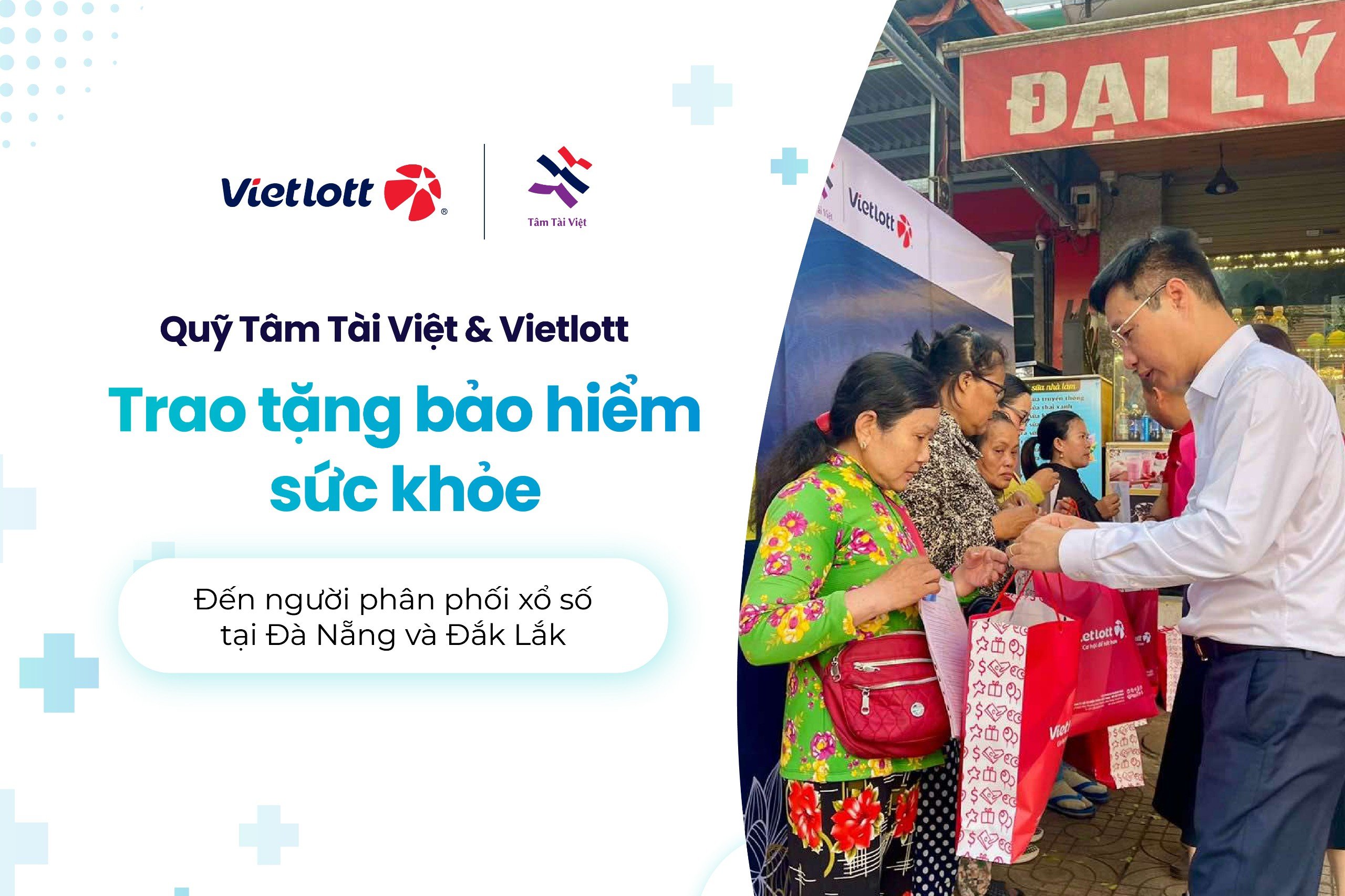  The Tam Tai Viet Fund and Vietlott present Health Insurance to Lottery Distributors in Daklak and Da Nang.