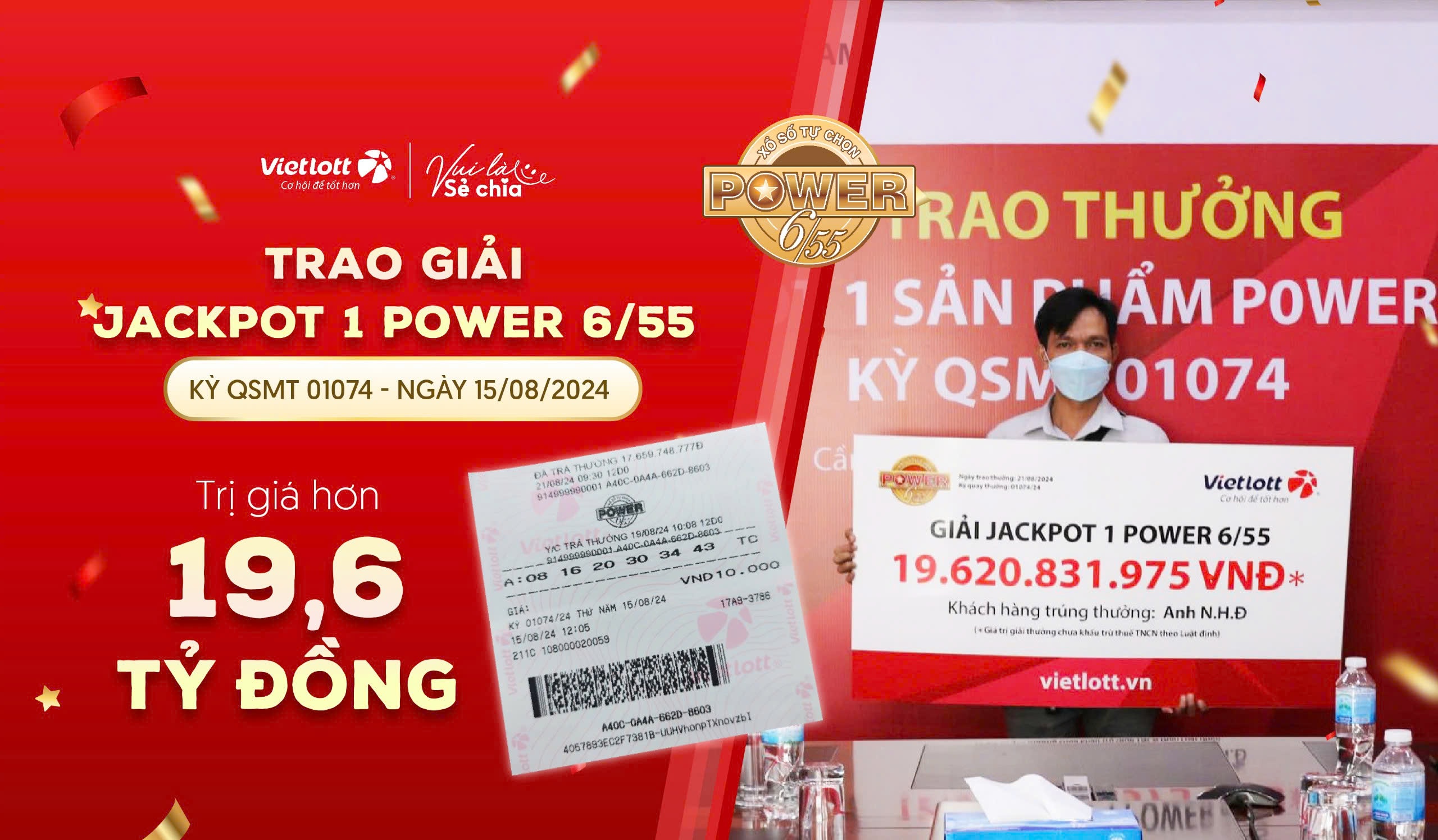 TRAO THƯỞNG CHO NGƯỜI CHƠI TRÚNG THƯỞNG HƠN 19 TỶ ĐỒNG