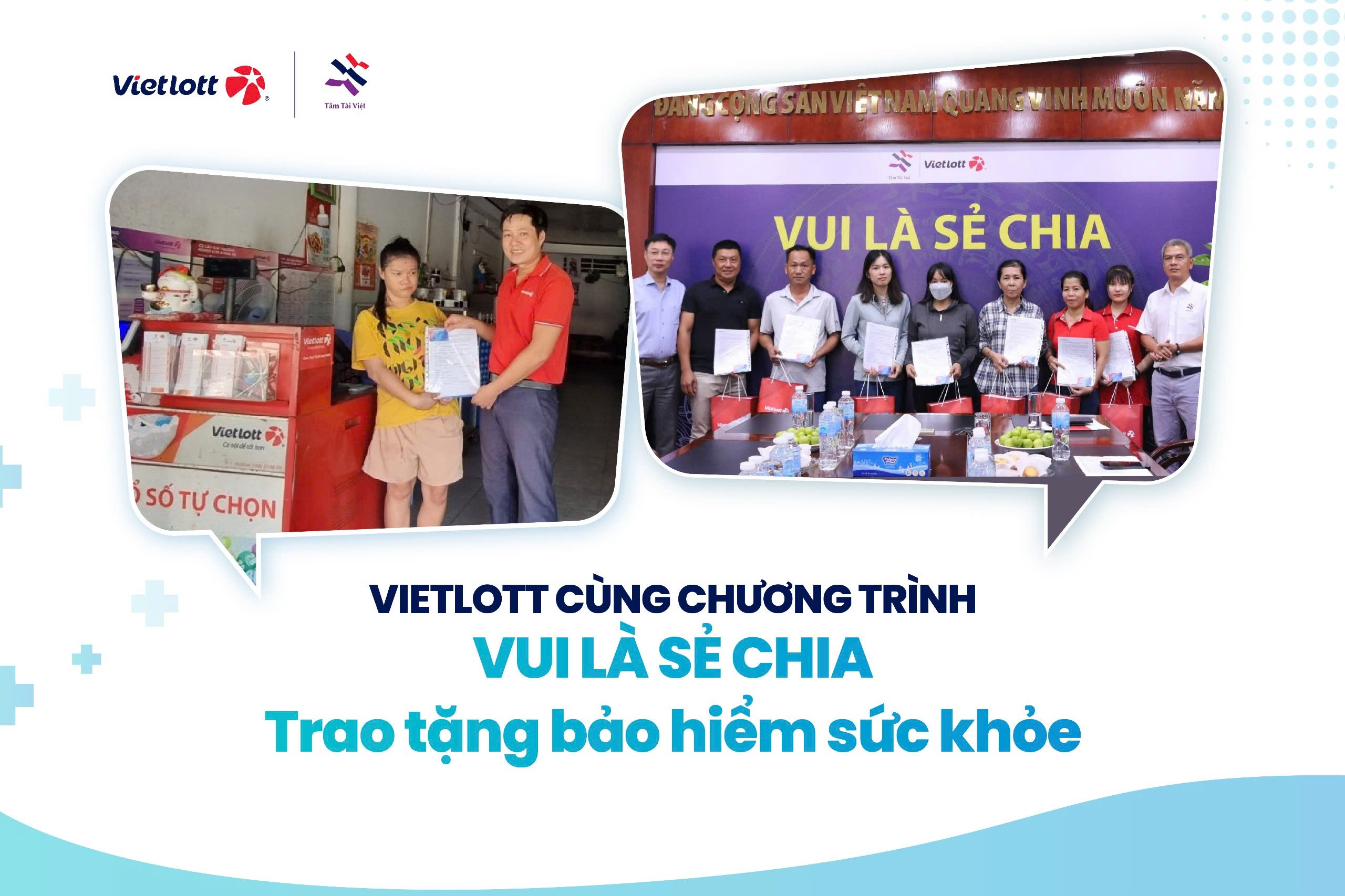 QUỸ TÂM TÀI VIỆT VÀ VIETLOTT TRAO TẶNG BẢO HIỂM SỨC KHỎE ĐẾN NGƯỜI PHÂN PHỐI XỔ SỐ TẠI CÁC TỈNH, THÀNH PHỐ TÂY NAM BỘ